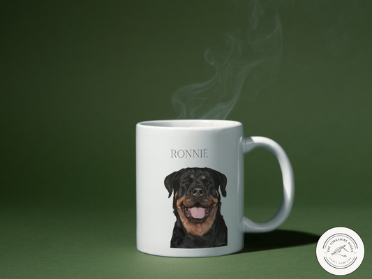 Pet portrait + Name Mug