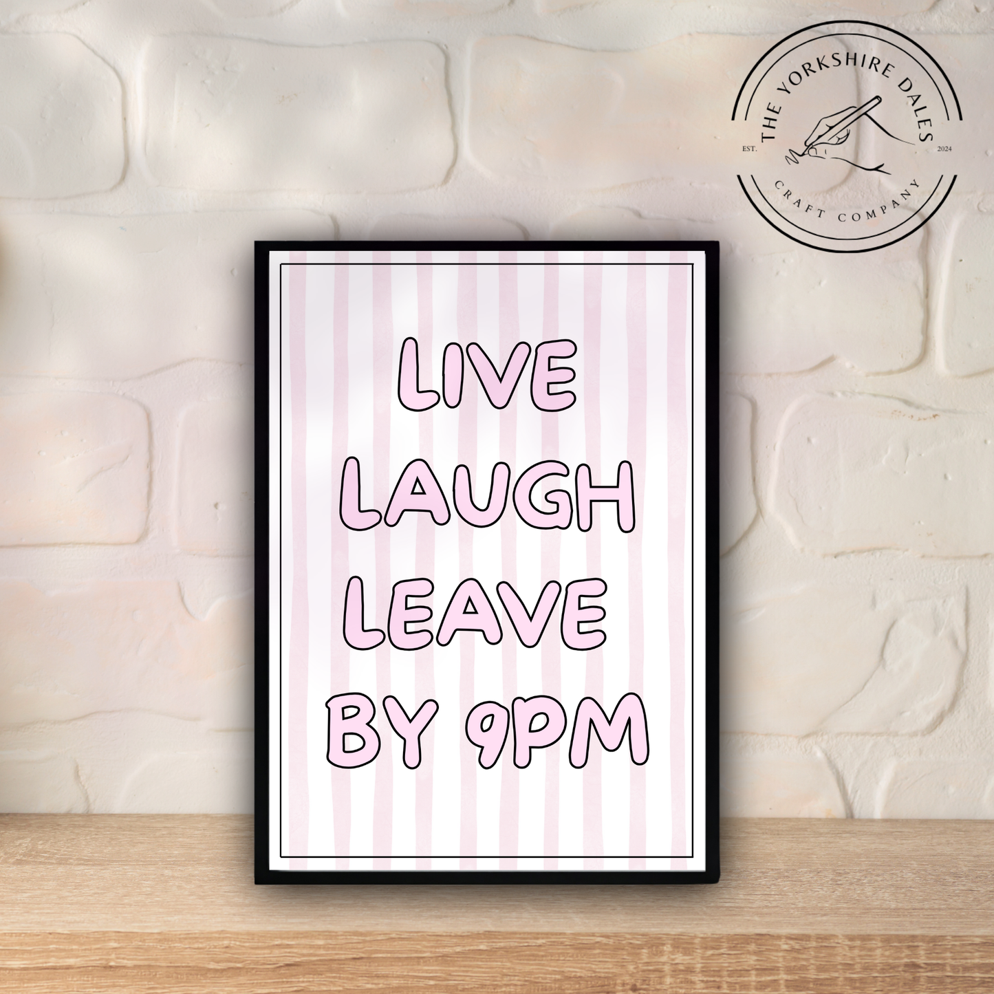 Funny Introvert Poster: "Live Laugh Leave by 9PM" Sarcastic Home Decor