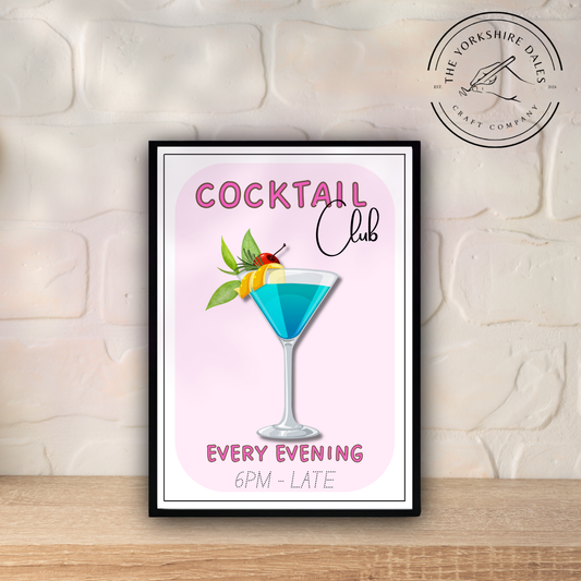 Vintage-Inspired Cocktail Club Print