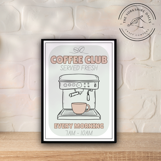 Coffee Club Poster – Vintage-Inspired Wall Art