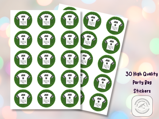 Football Party Stickers - Thank You