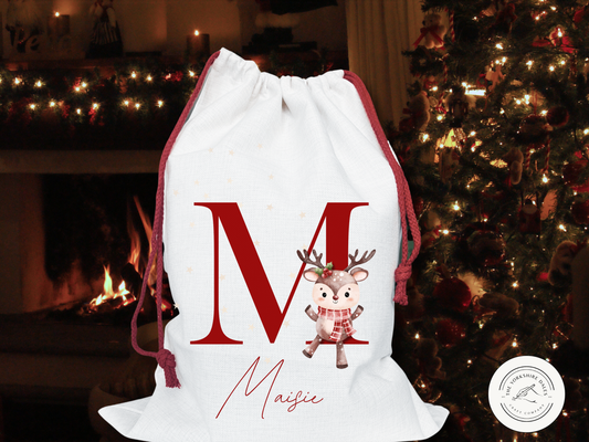 Large Personalised Santa Sack Reindeer
