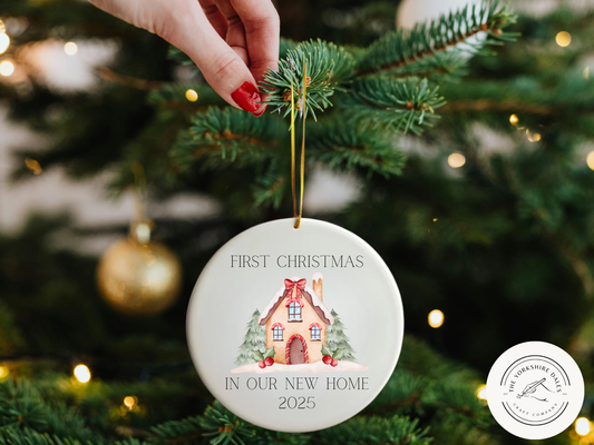 Personalised Ceramic 2D Christmas Bauble New Home