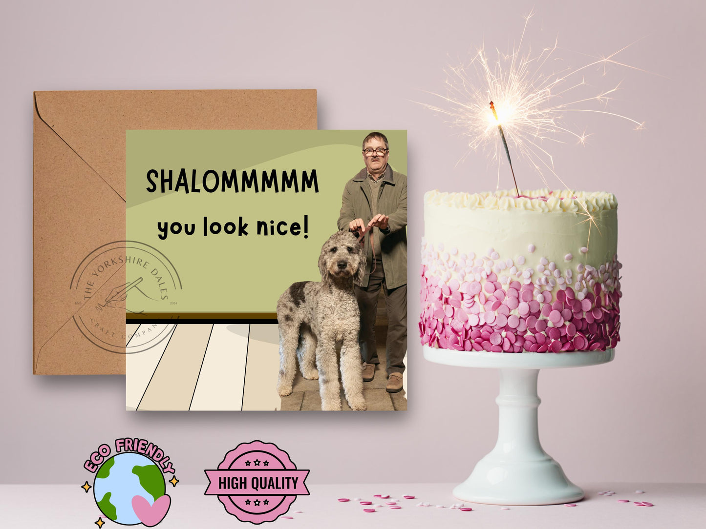 Friday Night Dinner Card: Jim's "Shalom, You Look Nice" Funny TV Quote