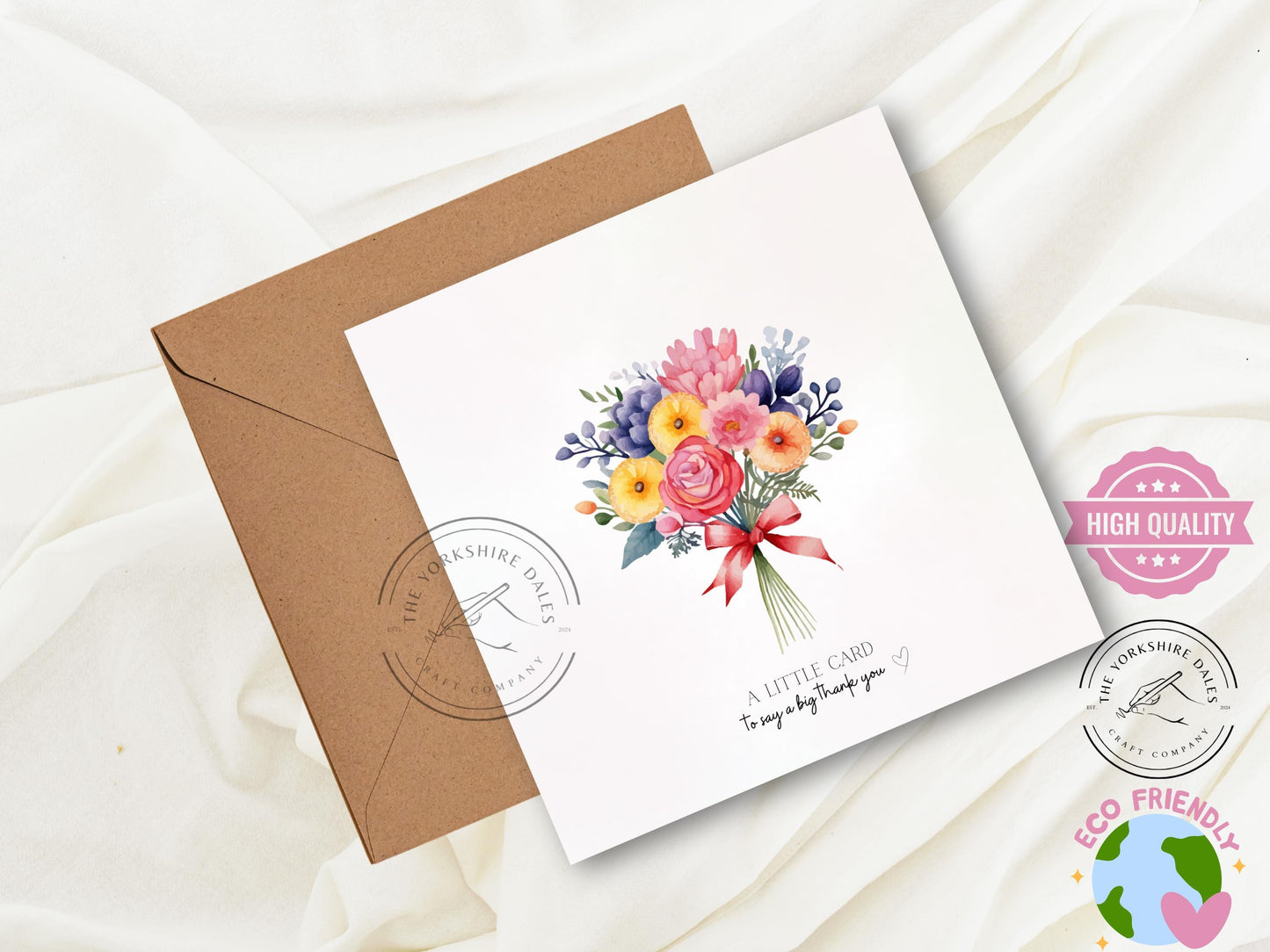 A Little Card to Say a Big Thank You | Cute Thank You Card | Appreciation Greeting Card | Gratitude Stationery Gift - 6x6" Blank inside
