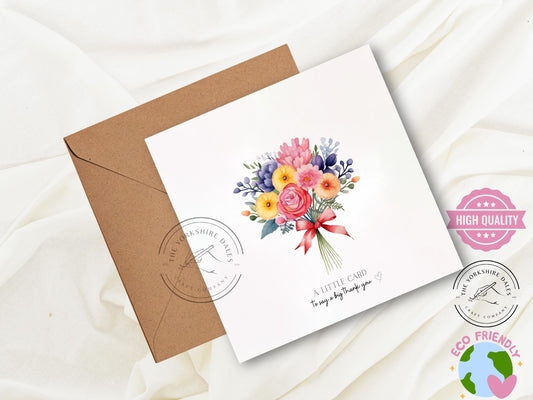 A Little Card to Say a Big Thank You | Cute Thank You Card | Appreciation Greeting Card | Gratitude Stationery Gift - 6x6" Blank inside