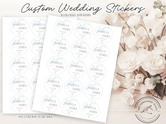 Personalised Wedding Stickers - Confetti Bags - Sweet Cones - Tissues Etc