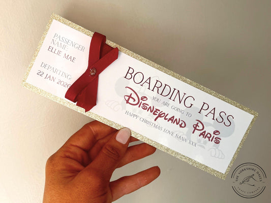 Personalised Boarding Pass - Disneyland Paris - Custom Travel Ticket Keepsake