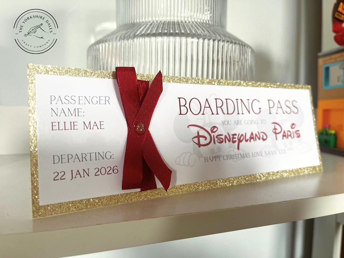 Personalised Boarding Pass - Disneyland Paris - Custom Travel Ticket Keepsake