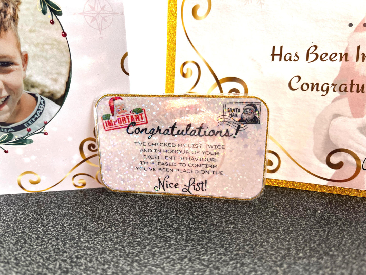 Personalised Christmas Bundle - Greetings Card - Nice list Certificate - Congratulations Card