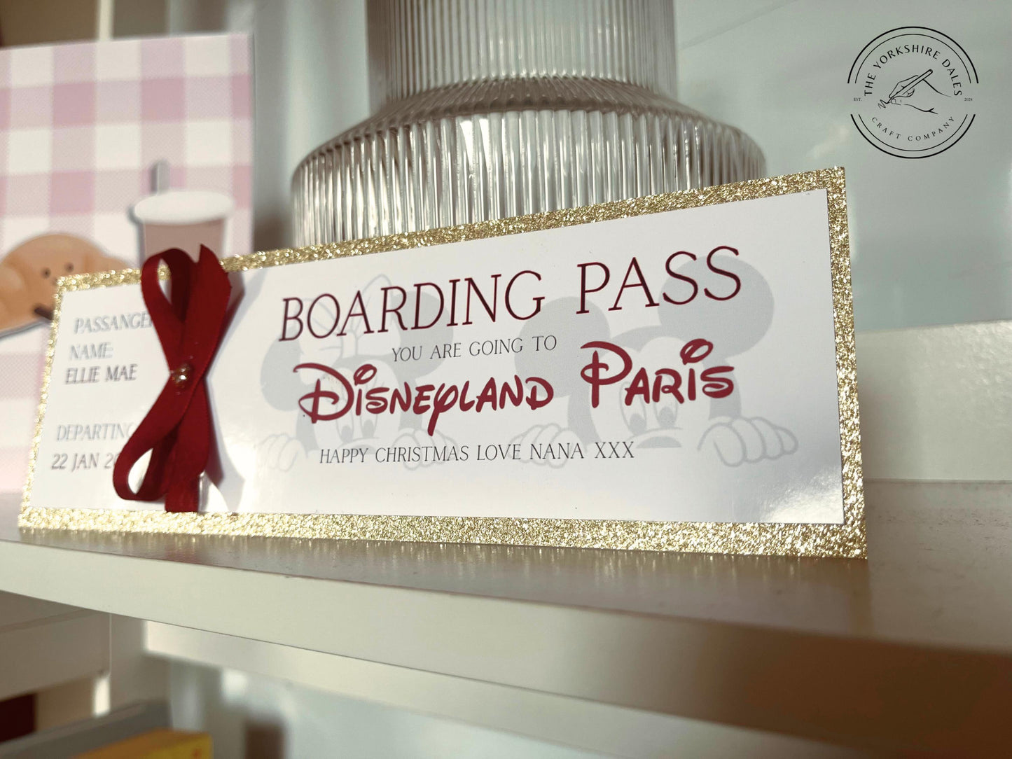 Personalised Boarding Pass - Disneyland Paris - Custom Travel Ticket Keepsake