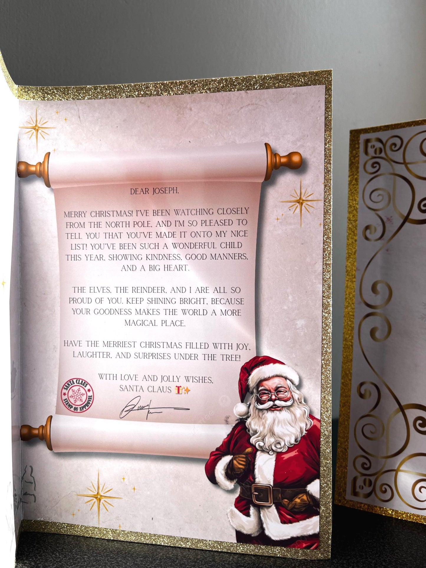 Personalised Christmas Bundle - Greetings Card - Nice list Certificate - Congratulations Card