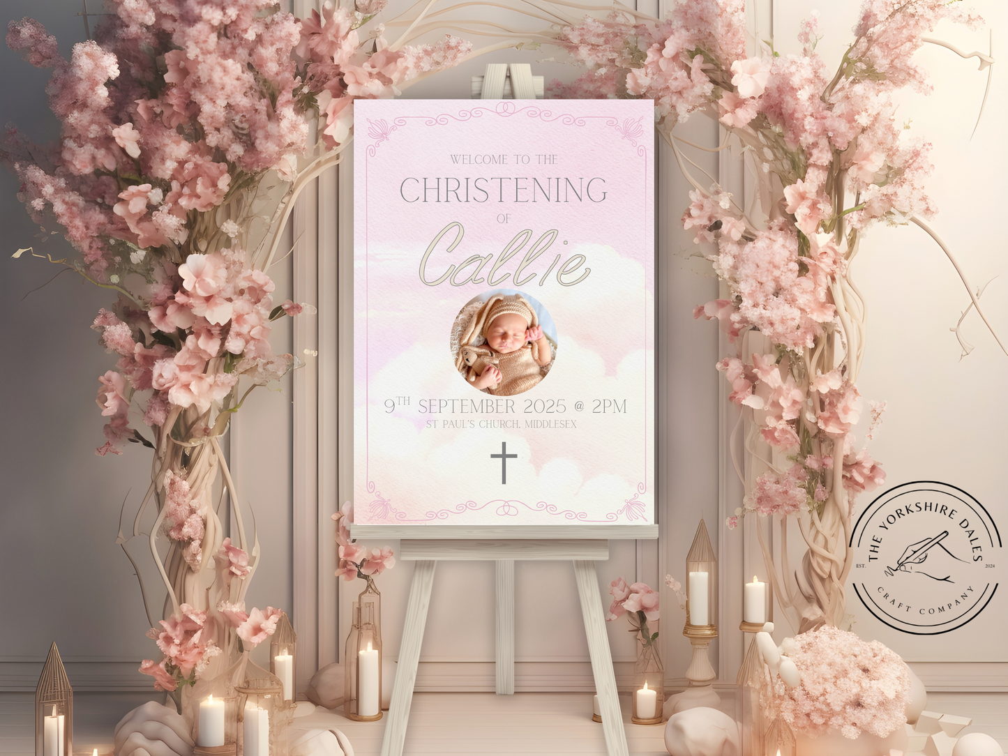 Christening Foam backed board