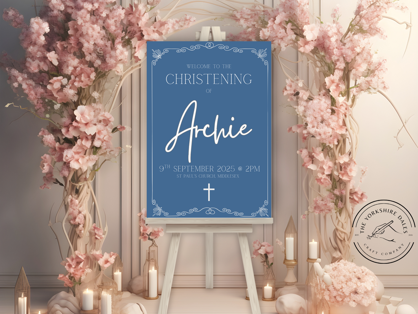 Christening Foam backed board