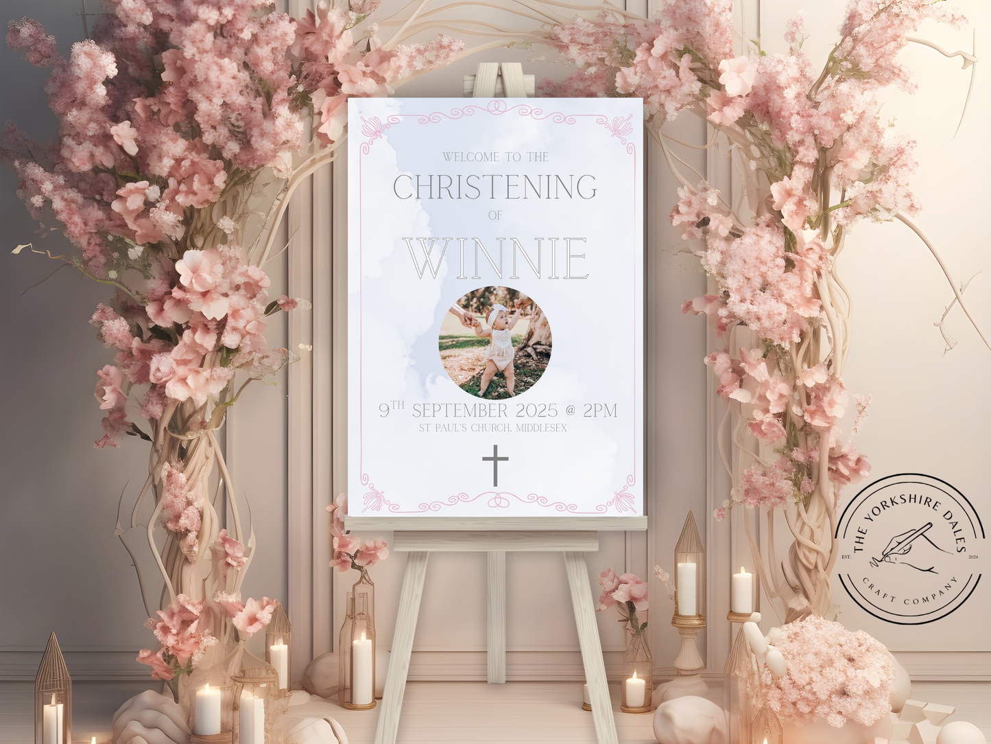 Christening Foam backed board