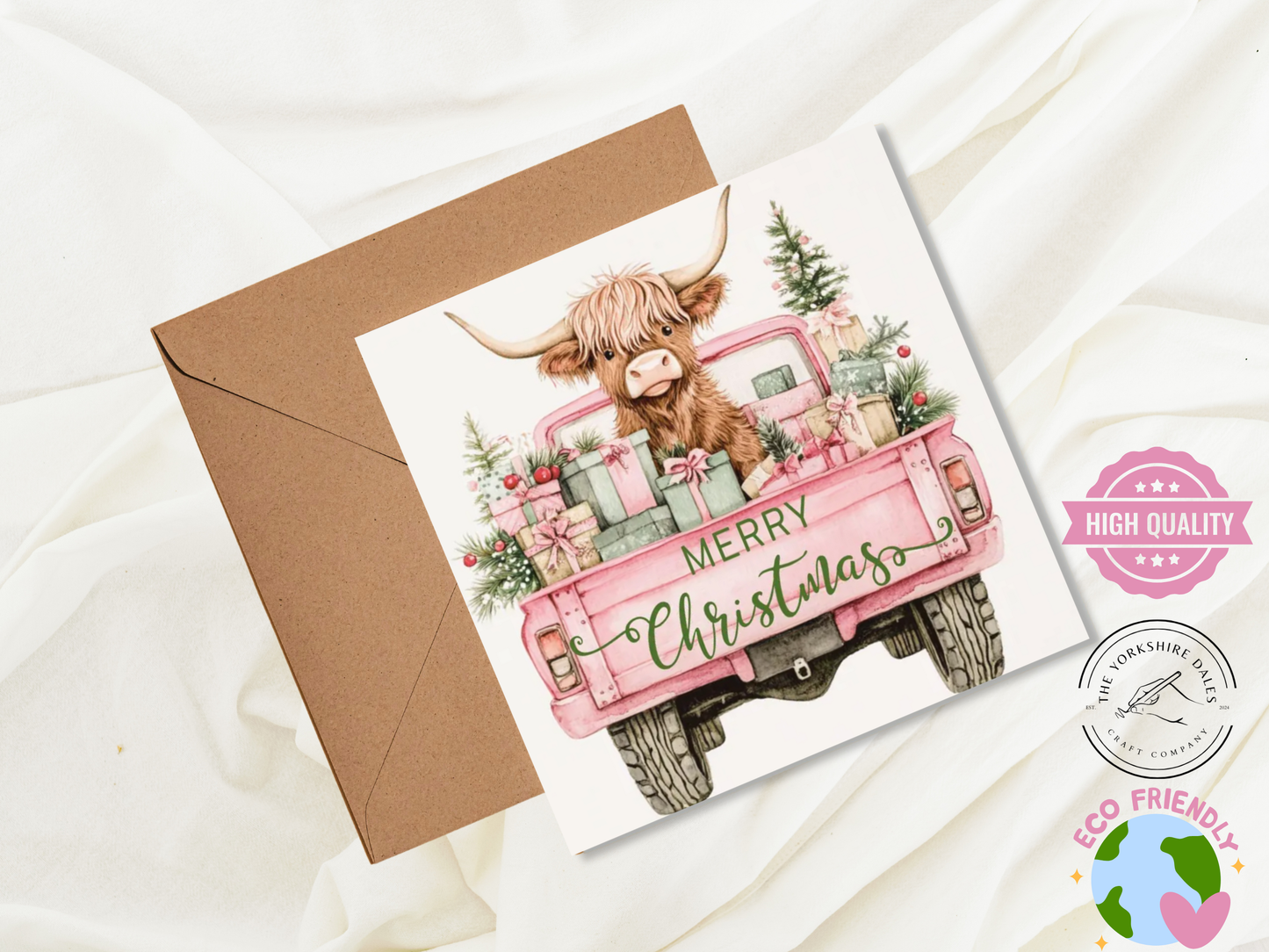 Highland Cow - Merry Christmas 6x6"