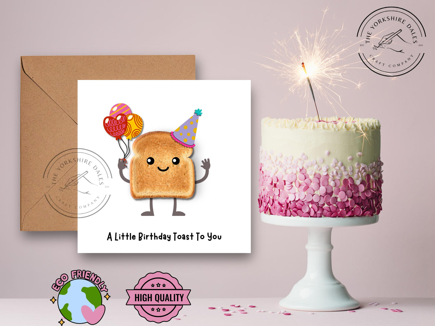 Funny Toast Birthday Card: Punny 6x6 Greeting Card