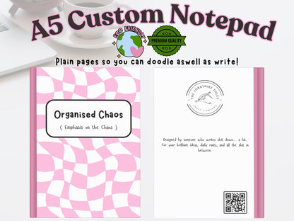 Funny Customisable A5 Notepad | Sassy Stationery Gift | Custom Desk Pad for Lists, Rants & Chaos
