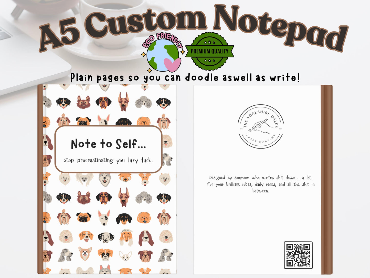 Funny Customisable A5 Notepad | Sassy Stationery Gift | Custom Desk Pad for Lists, Rants & Chaos