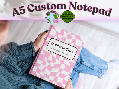 Funny Customisable A5 Notepad | Sassy Stationery Gift | Custom Desk Pad for Lists, Rants & Chaos
