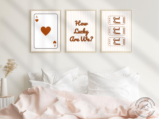 Lucky Quote, Playing Card & Ticket Prints: Gallery Wall Art