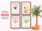 Watercolor Cocktail Art Prints: Home Bar Decor, Set of 4