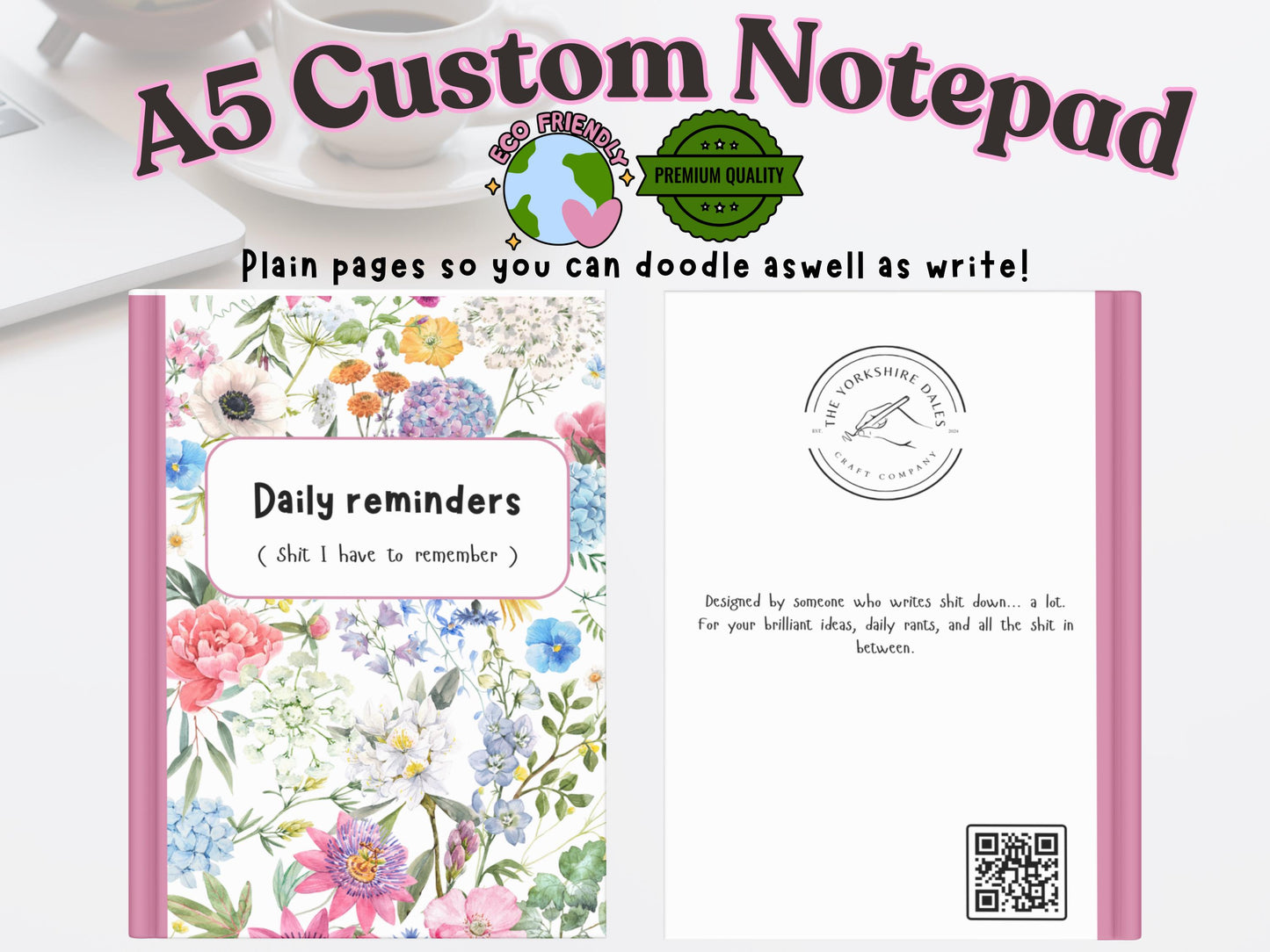 Funny Customisable A5 Notepad | Sassy Stationery Gift | Custom Desk Pad for Lists, Rants & Chaos