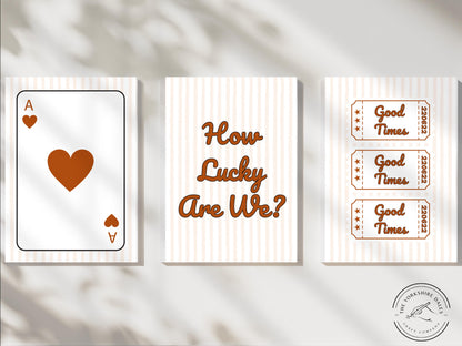 Lucky Quote, Playing Card & Ticket Prints: Gallery Wall Art