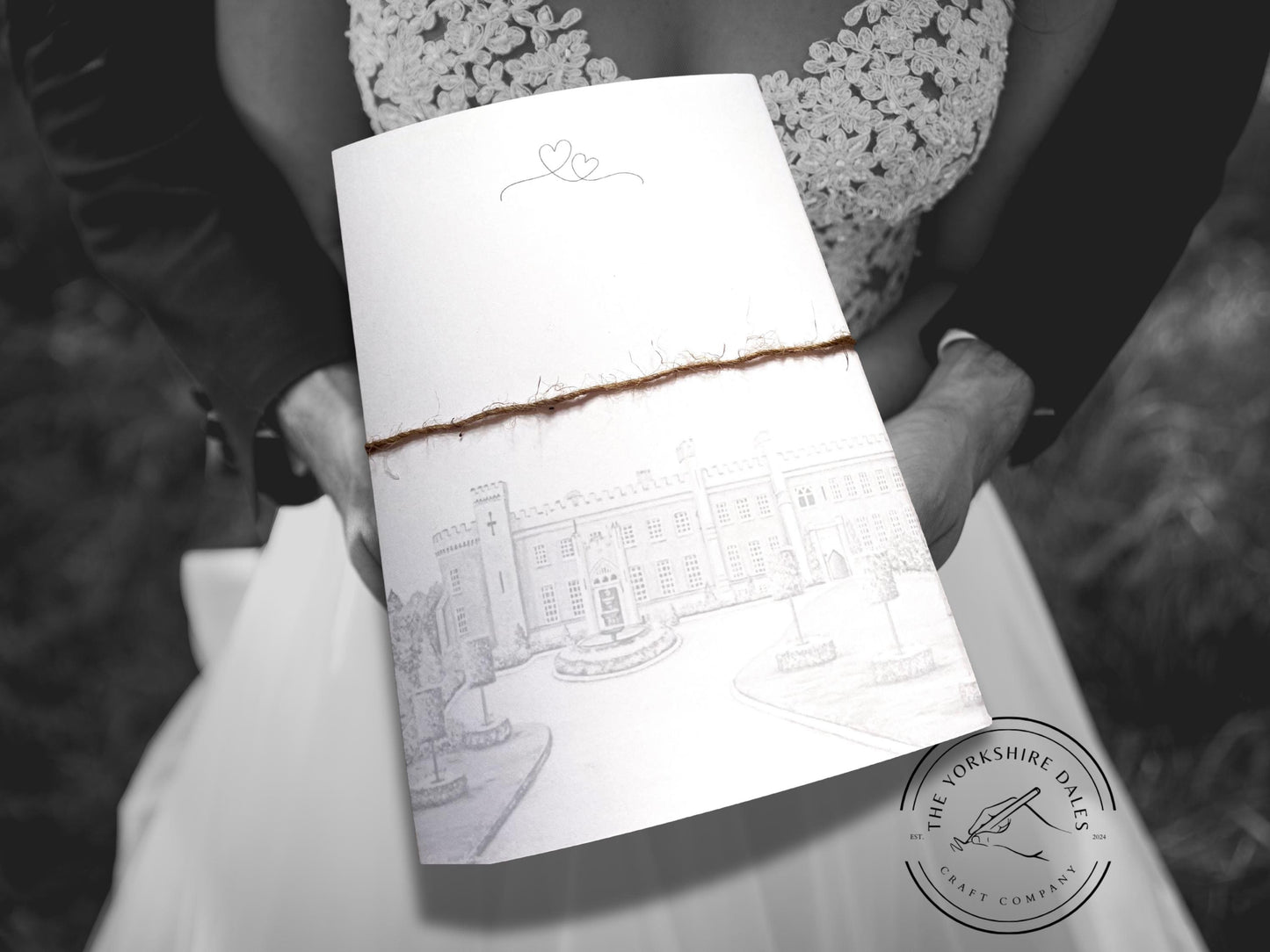 Gatefold Wedding Invitation with Envelope - Personalised - A4 - Gatefold