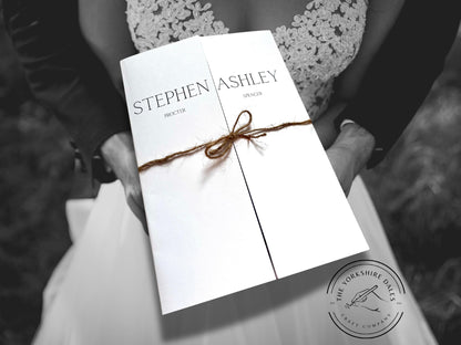 Gatefold Wedding Invitation with Envelope - Personalised - A4 - Gatefold